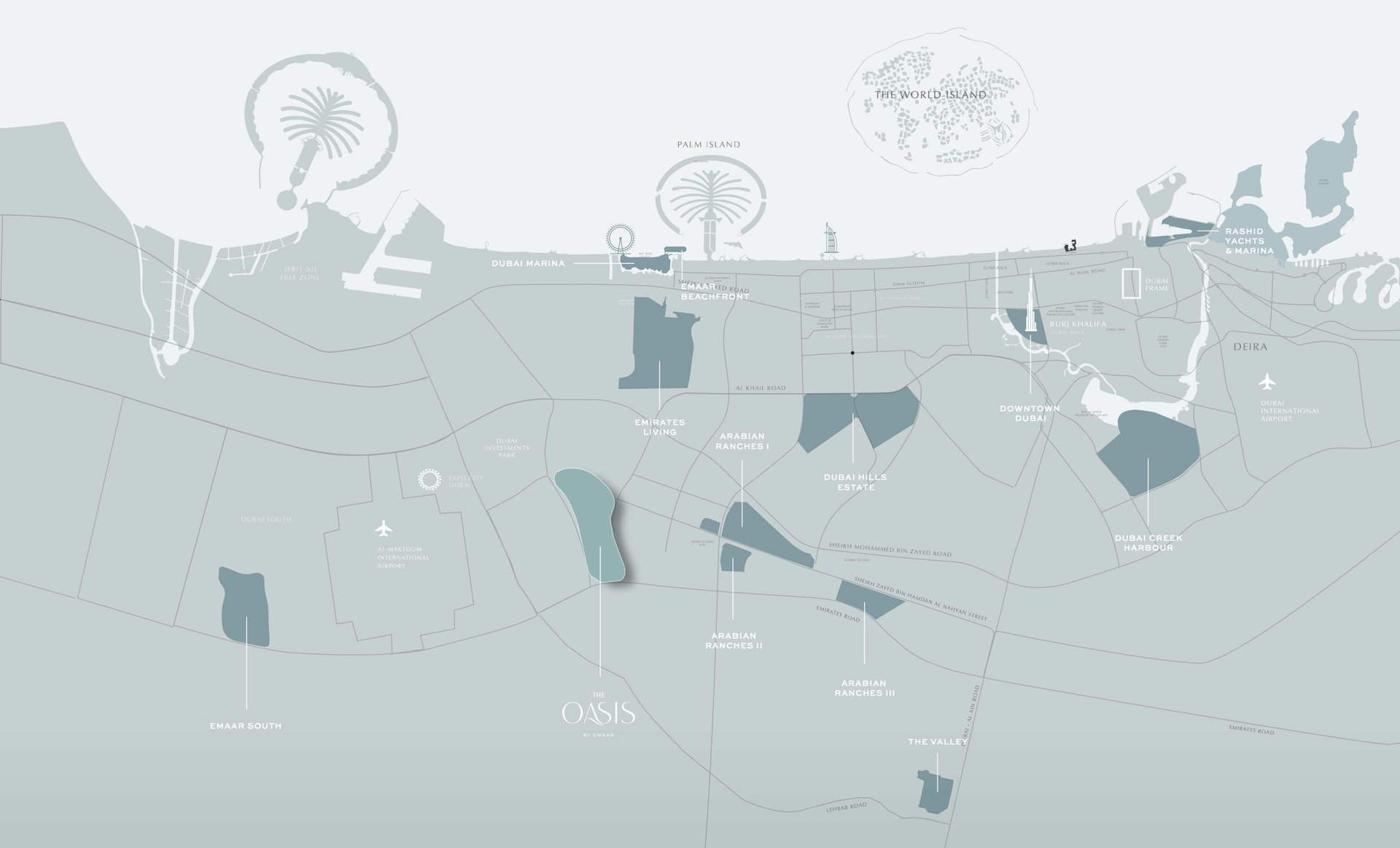 The Oasis by Emaar by Emaar Properties location